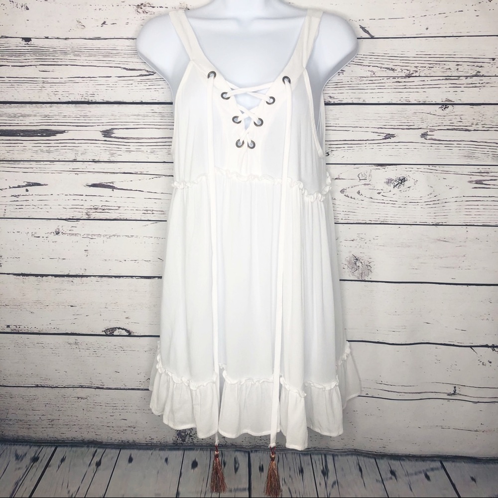 babydoll tassel v neck tank top